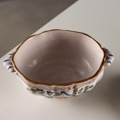 Salsiera con Coperchio in Maiolica di