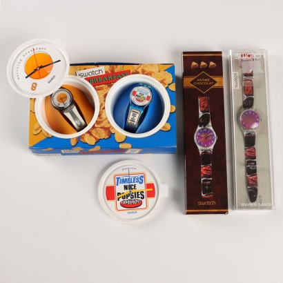 Gruppo di Tre Orologi Swatch a Tema Dolci