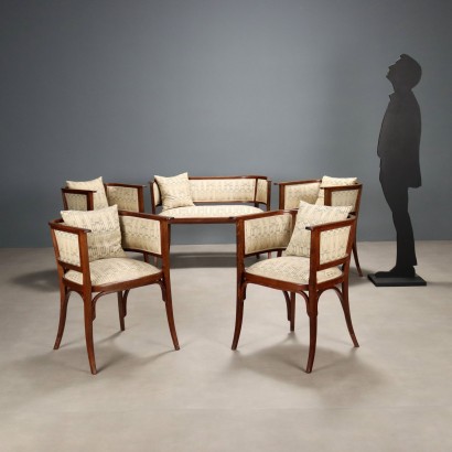 Salottino liberty,Salottino Thonet Mundus in Faggio