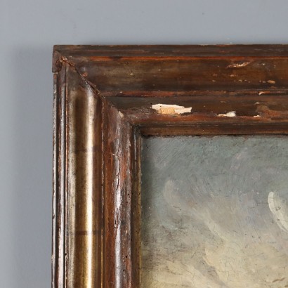 Dipinto Paesaggio con Edifici e Figure