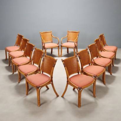 Set di 12 Sedie in Bambù Anni '60