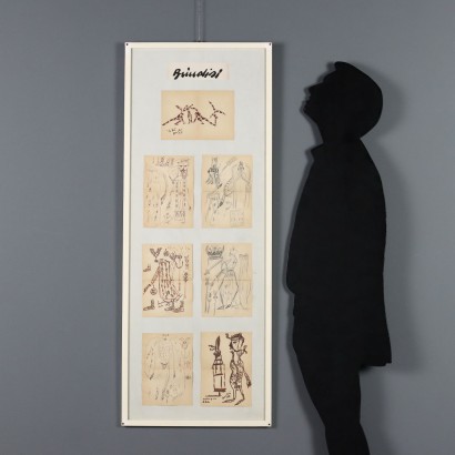 Gruppo di Disegni di Remo Brindisi,Gruppo di bozzetti per l'Aida,Remo Brindisi,Remo Brindisi,Remo Brindisi,Remo Brindisi