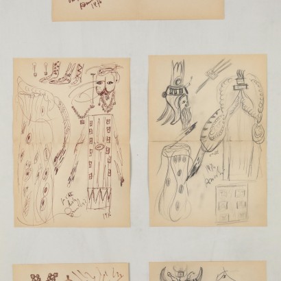 Gruppo di Disegni di Remo Brindisi,Gruppo di bozzetti per l'Aida,Remo Brindisi,Remo Brindisi,Remo Brindisi,Remo Brindisi
