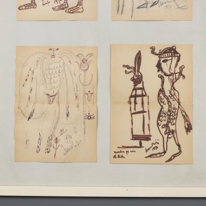 Gruppo di Disegni di Remo Brindisi,Gruppo di bozzetti per l'Aida,Remo Brindisi,Remo Brindisi,Remo Brindisi,Remo Brindisi