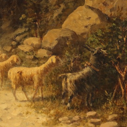 Dipinto di Achille Dovera,Paesaggio con gregge e pastori,Achille Dovera,Achille Dovera,Achille Dovera,Achille Dovera