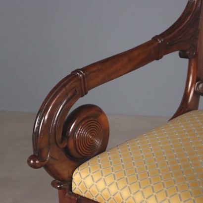 ARMCHAIRS, Pair of Louis Philippe Armchairs in Mo