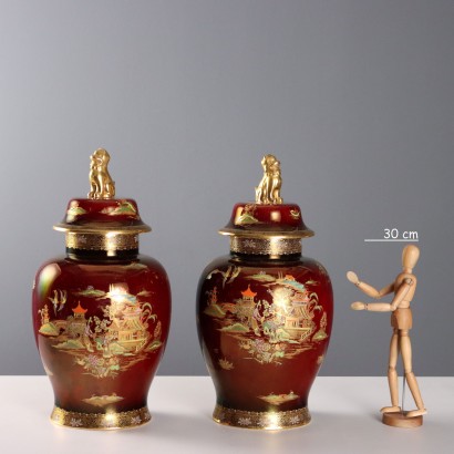Pair of Potiches in Manifattu Ceramics