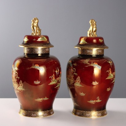 Pair of Potiches in Manifattu Ceramics