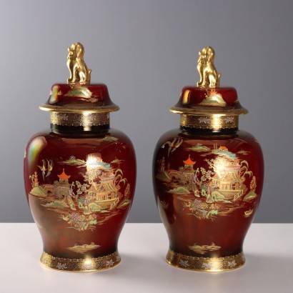 Pair of Potiches in Manifattu Ceramics