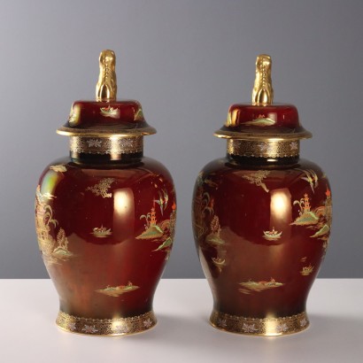 Pair of Potiches in Manifattu Ceramics