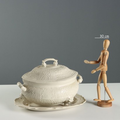 Tureen with Oval Earthenware Plate, Tureen and Oval Earthenware Plate