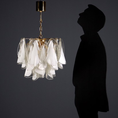 Two 1980s Glass Lamps