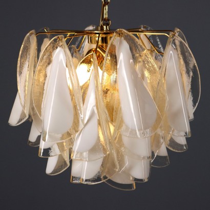 Two 1980s Glass Lamps