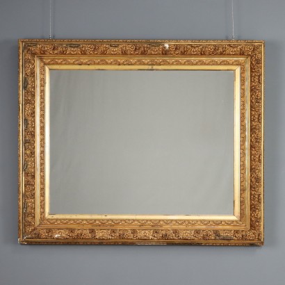 Carved and Gilded Wooden Mirror