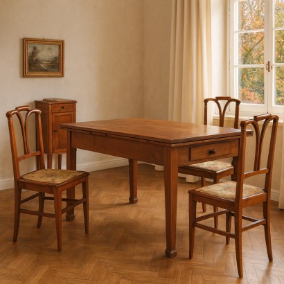 Table, Extendable Table in Fir and Beech