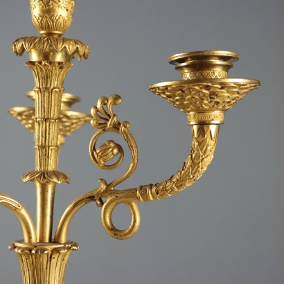 Pair of Gilded Bronze Candelabra