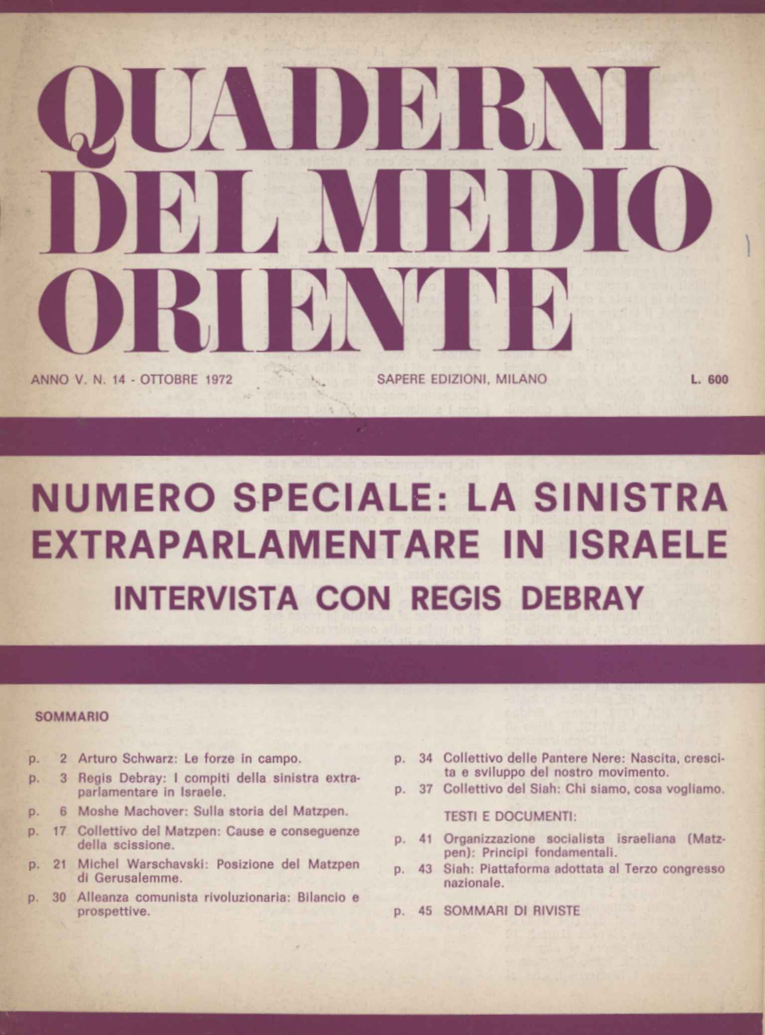 Quaderni del Medio Oriente (n. 14 otto