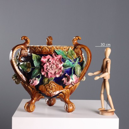 Barbotine Ceramic Cache Pot