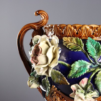 Barbotine Ceramic Cache Pot