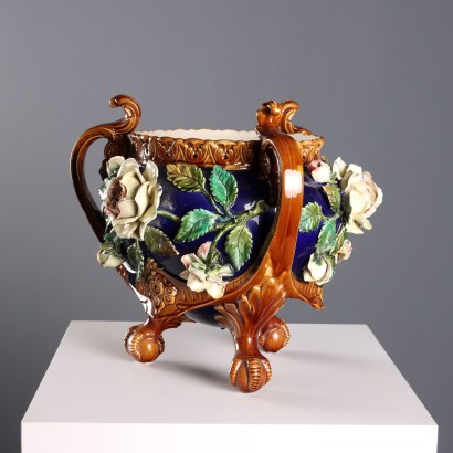 Barbotine Ceramic Cache Pot