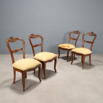 Gruppe von 4 Louis Philippe Stühlen