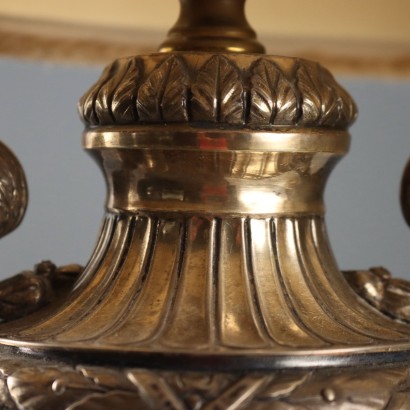 Paar Lampen aus Silber und Bronze