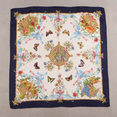 Écharpe Gucci Vintage Papillon et Fruits
