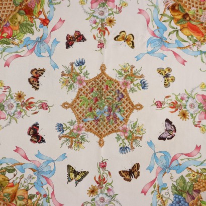 Écharpe Gucci Vintage Papillon et Fruits