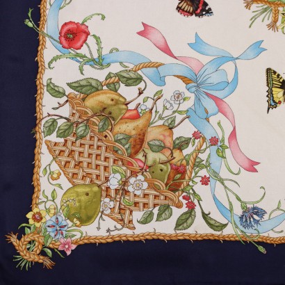 Écharpe Gucci Vintage Papillon et Fruits