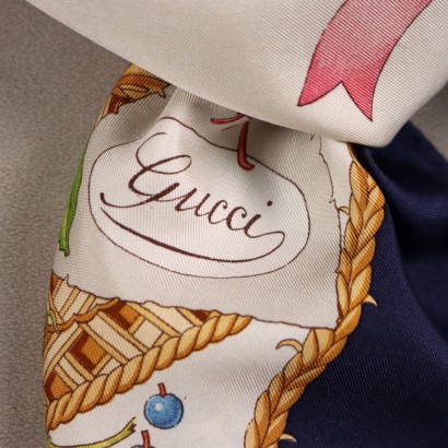 Écharpe Gucci Vintage Papillon et Fruits