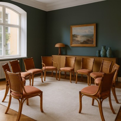 Set of 12 Bamboo Chairs from the 00s