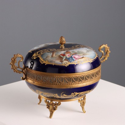 Cobalt Blue Bronze and Porcelain Box