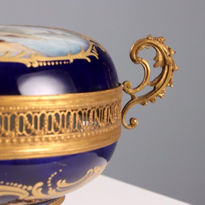 Caja de bronce y porcelana Blue Cob