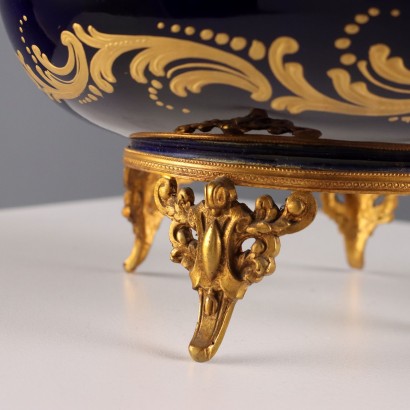 Caja de bronce y porcelana Blue Cob