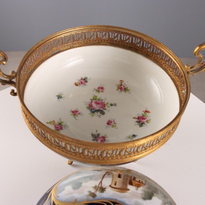 Caja de bronce y porcelana Blue Cob