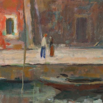 Painting by Eugenio Polesello, Burano Motif, Eugenio Polesello, Eugenio Polesello, Eugenio Polesello