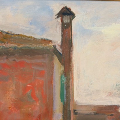 Painting by Eugenio Polesello, Burano Motif, Eugenio Polesello, Eugenio Polesello, Eugenio Polesello