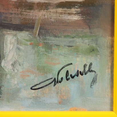 Painting by Eugenio Polesello, Burano Motif, Eugenio Polesello, Eugenio Polesello, Eugenio Polesello