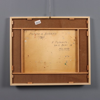 Painting by Eugenio Polesello, Burano Motif, Eugenio Polesello, Eugenio Polesello, Eugenio Polesello