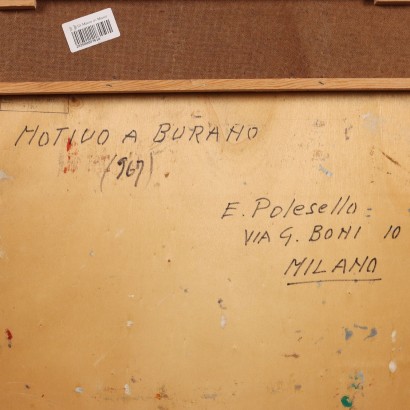 Painting by Eugenio Polesello, Burano Motif, Eugenio Polesello, Eugenio Polesello, Eugenio Polesello
