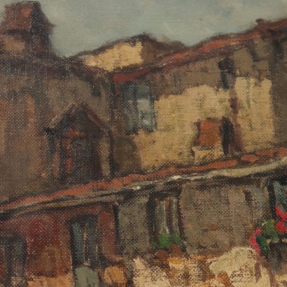 Painting by Giuseppe Comparini, Antignano old houses in the sun, Giuseppe Comparini, Antignano old houses in the sun, Giuseppe Comparini, Antignano old houses in the sun, Giuseppe Comparini