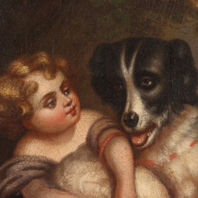 Painting of a Girl with a Dog