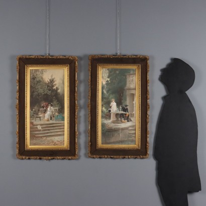 Pair of color lithographs by Marcu,Marcus C. Stone,Marcus C. Stone,Marcus C. Stone