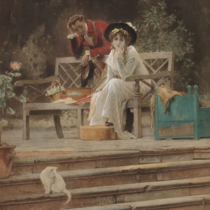 Pair of color lithographs by Marcu,Marcus C. Stone,Marcus C. Stone,Marcus C. Stone