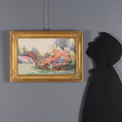 Painting by Patience E. Bishopp, Flower Garden, Patience E. Bishopp, Patience E. Bishopp, Patience E. Bishopp