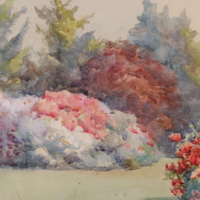 Painting by Patience E. Bishopp, Flower Garden, Patience E. Bishopp, Patience E. Bishopp, Patience E. Bishopp