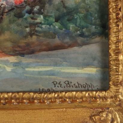 Painting by Patience E. Bishopp, Flower Garden, Patience E. Bishopp, Patience E. Bishopp, Patience E. Bishopp