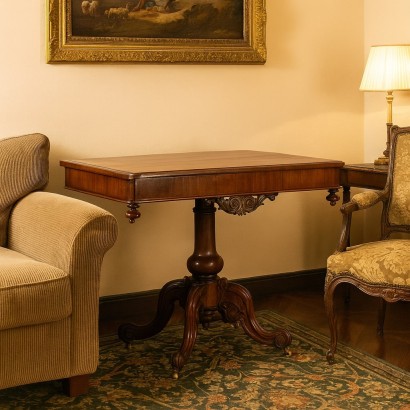 Coffee Table, Louis Philippe Game Table in Mog