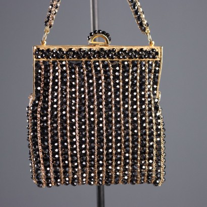 Sac de soirée vintage noir et doré