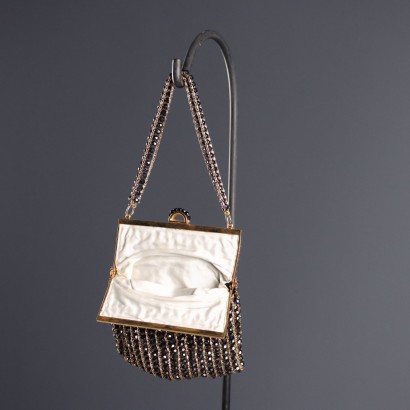 Sac de soirée vintage noir et doré